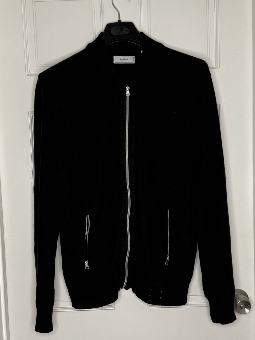 Five Four Black Knit Sweater with White Label